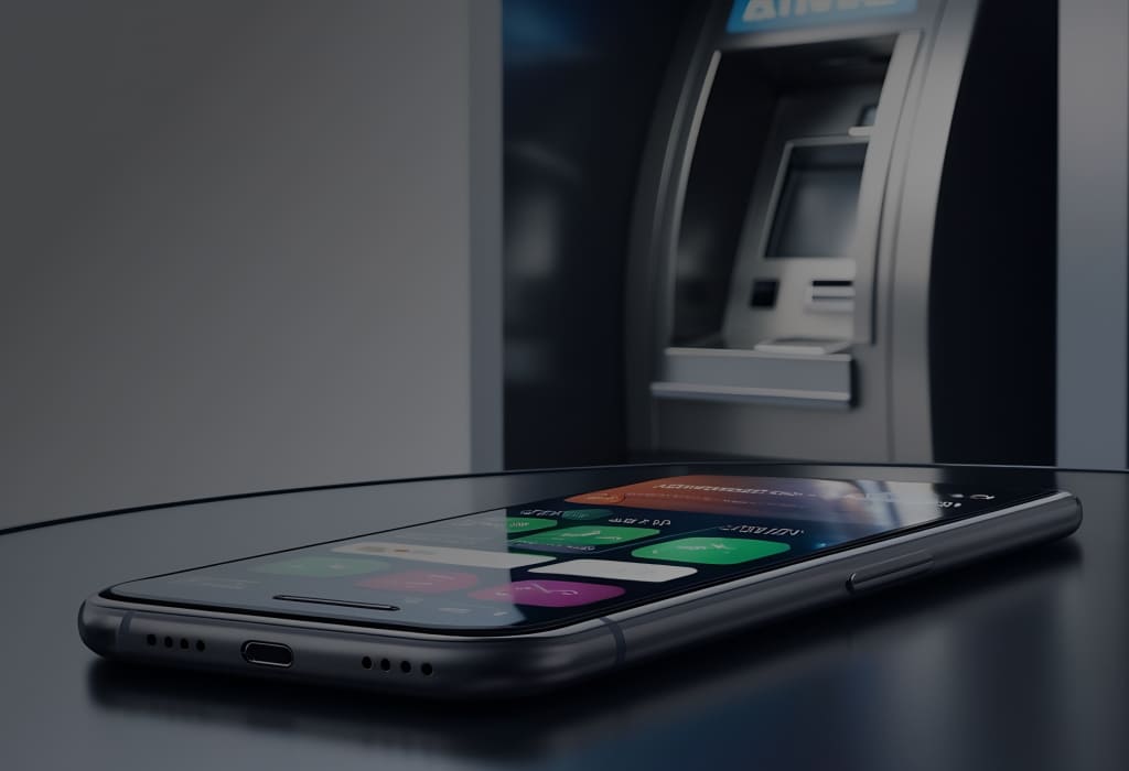 Смартфон с приложением MIR Pay для бесконтактной оплаты и снятия наличных без комиссии в устройствах Озон Банка